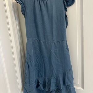 Banana Republic Blue Ruffled Flutter Sleeve Sundress